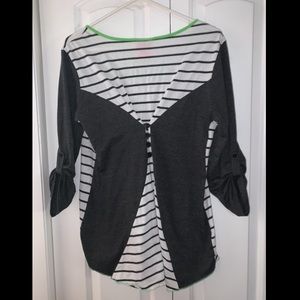 New Recruit Maternity Stripe Top w/buttons on back